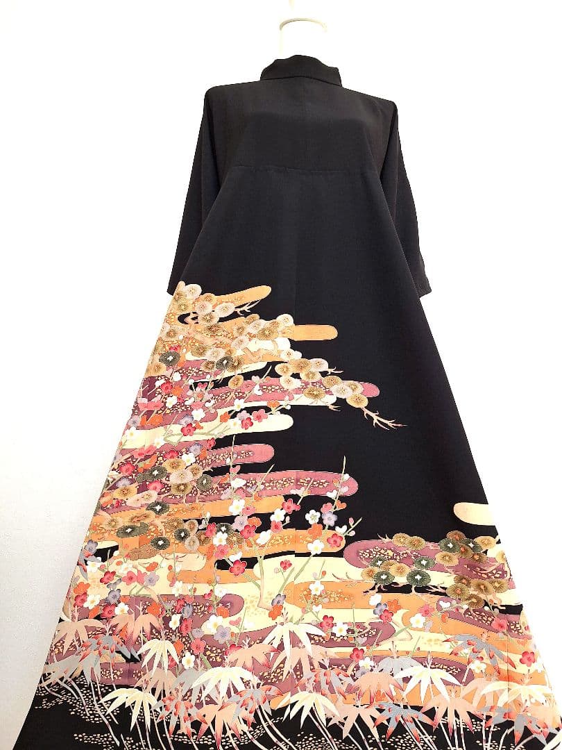 着物リメイクワンピース3683