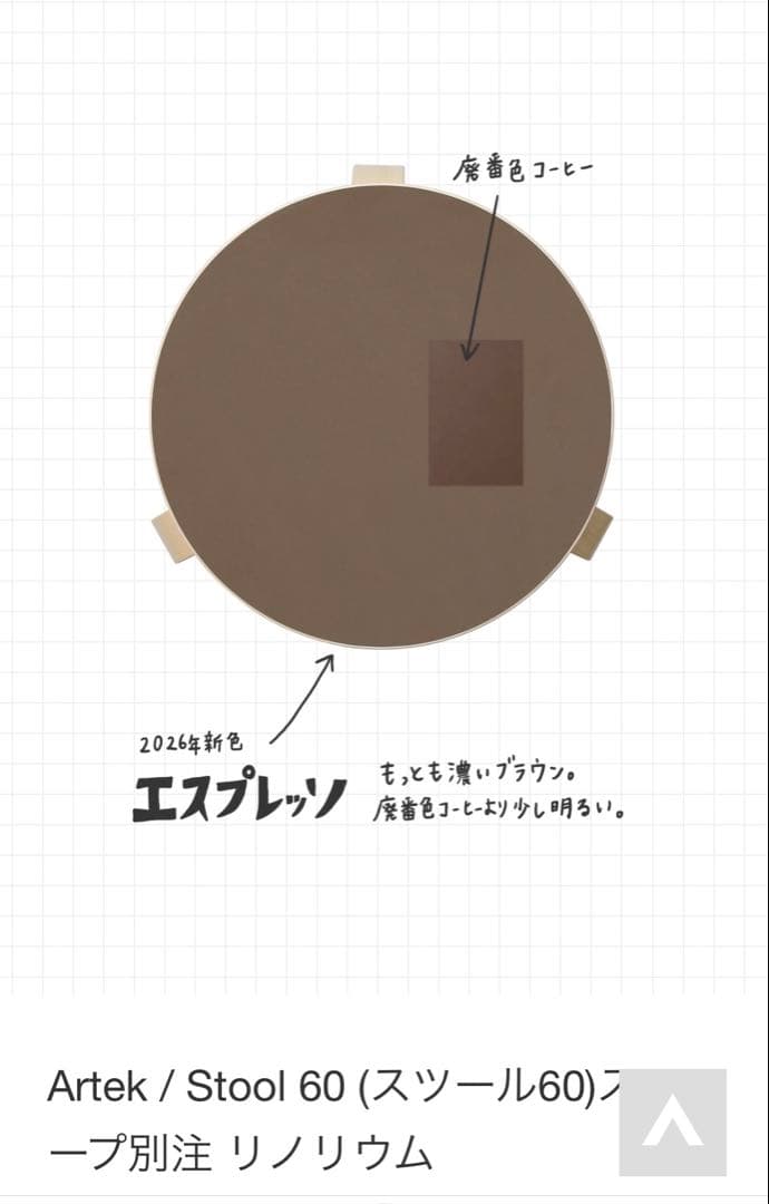 【新品】 artek スツール60 新色scope別注リノリウム エスプレッソ