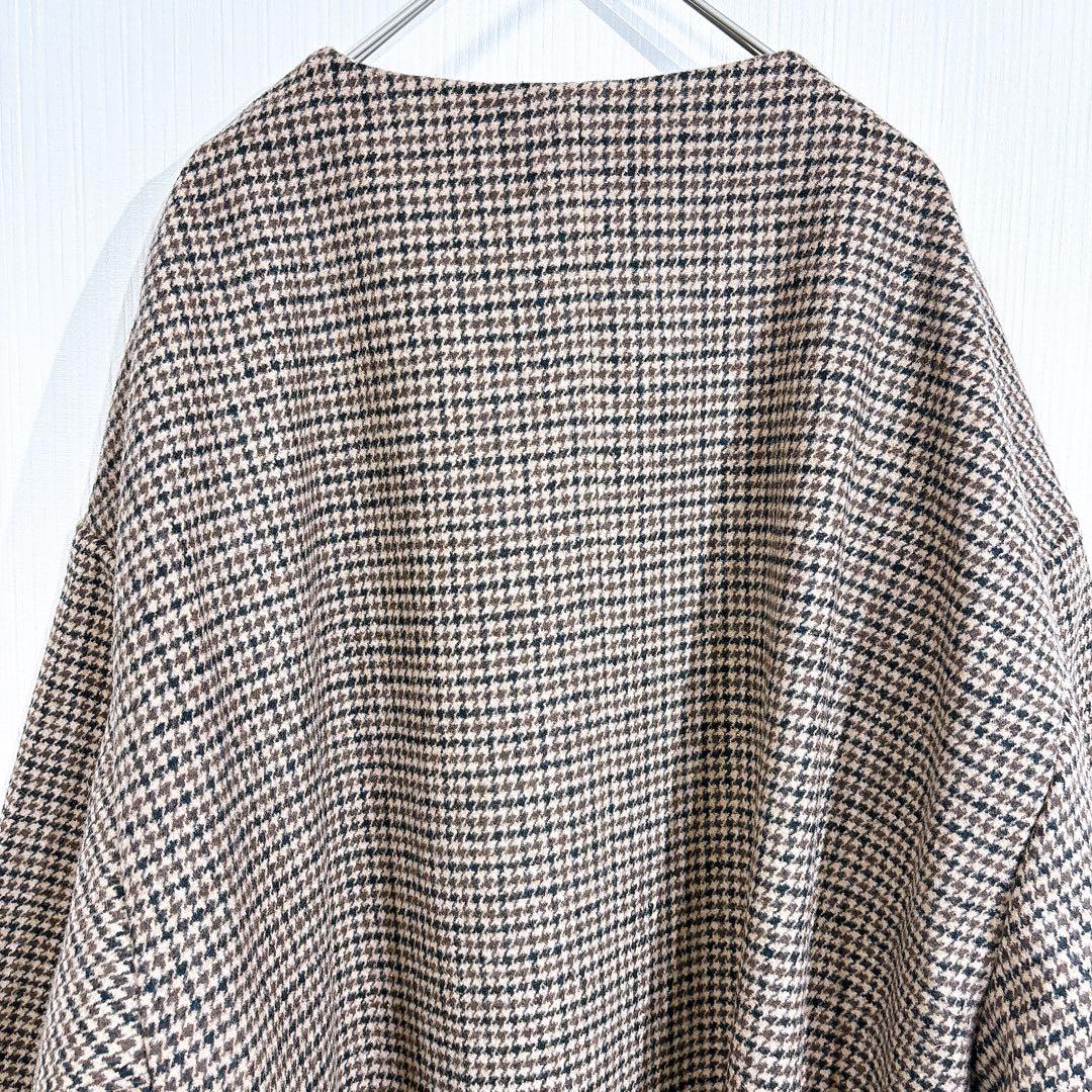 【タグ付】Eaphi no collar wool check coat