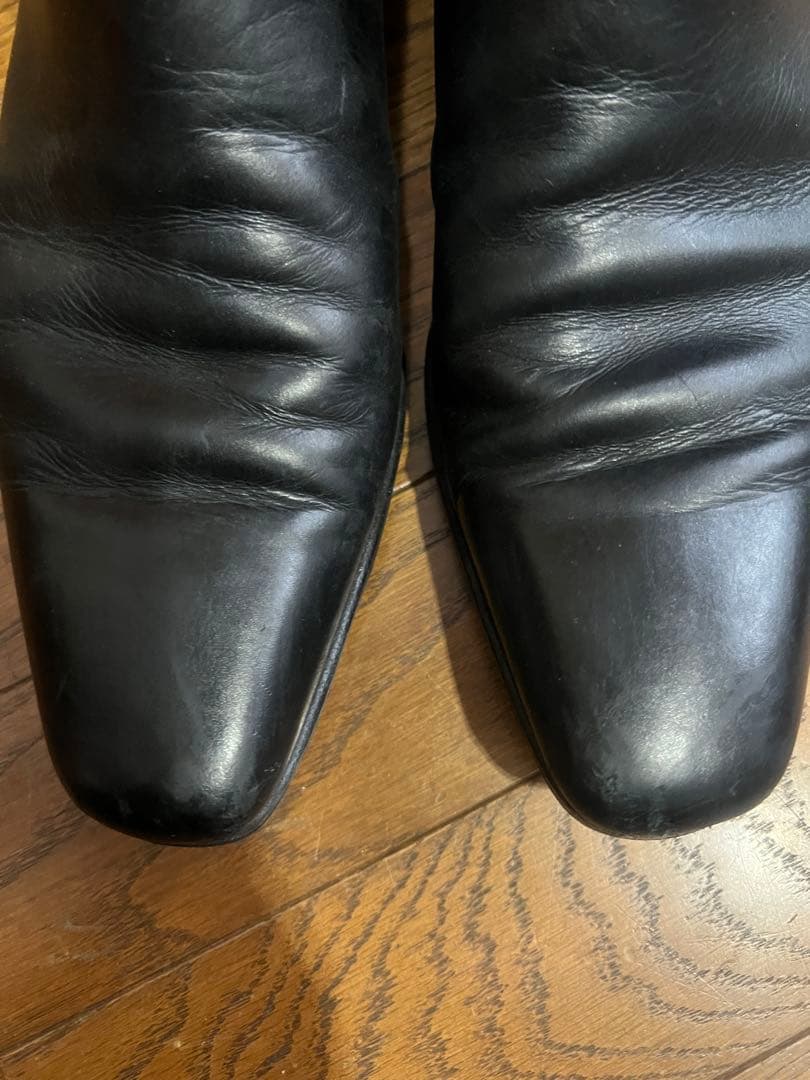 Louis Vuitton ブラックレザー サイドゴアブーツ