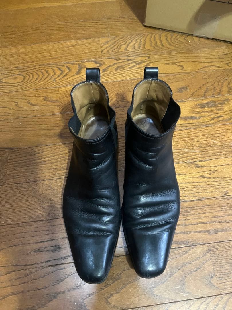 Louis Vuitton ブラックレザー サイドゴアブーツ