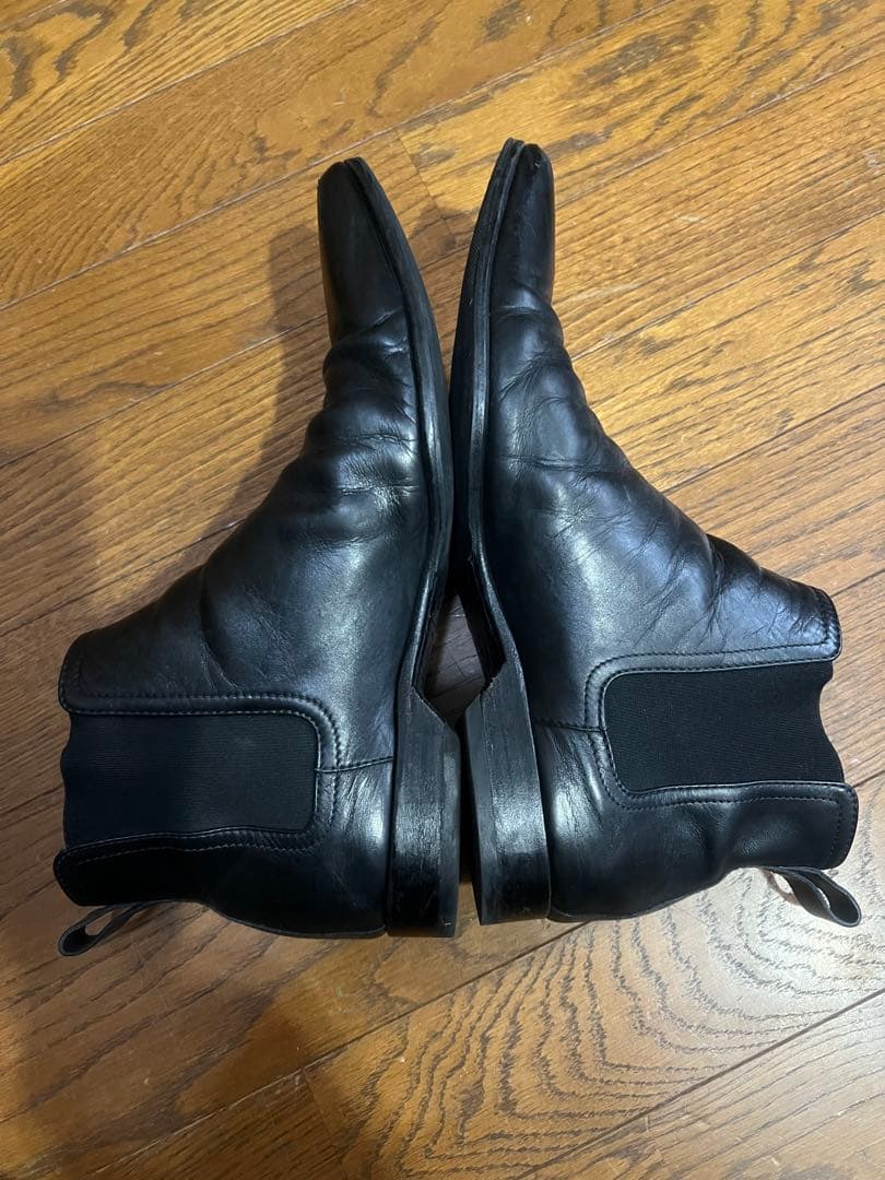 Louis Vuitton ブラックレザー サイドゴアブーツ
