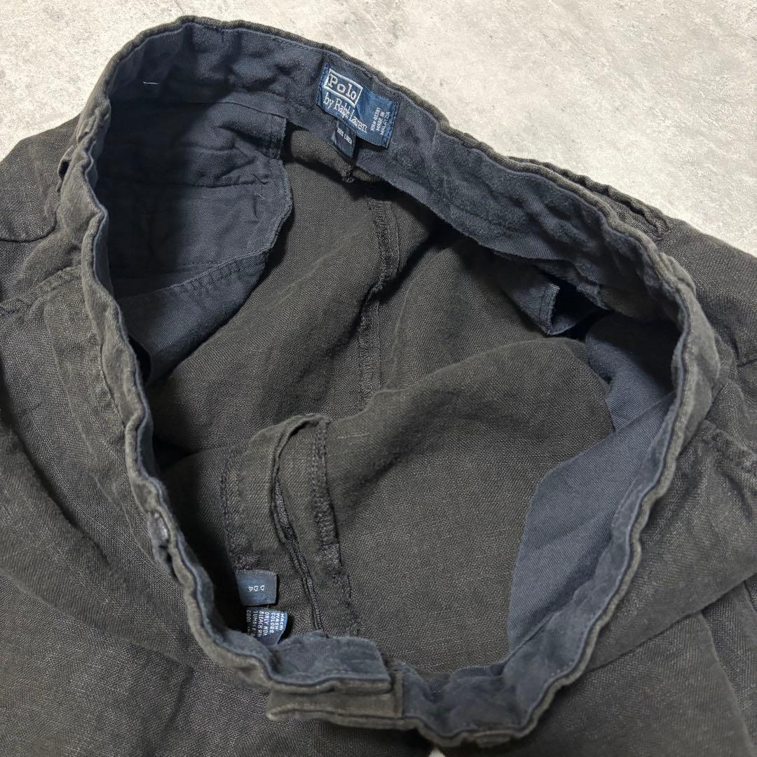 90s ポロバイラルフローレン　リネン　トラウザーズ　スラックス　38×30