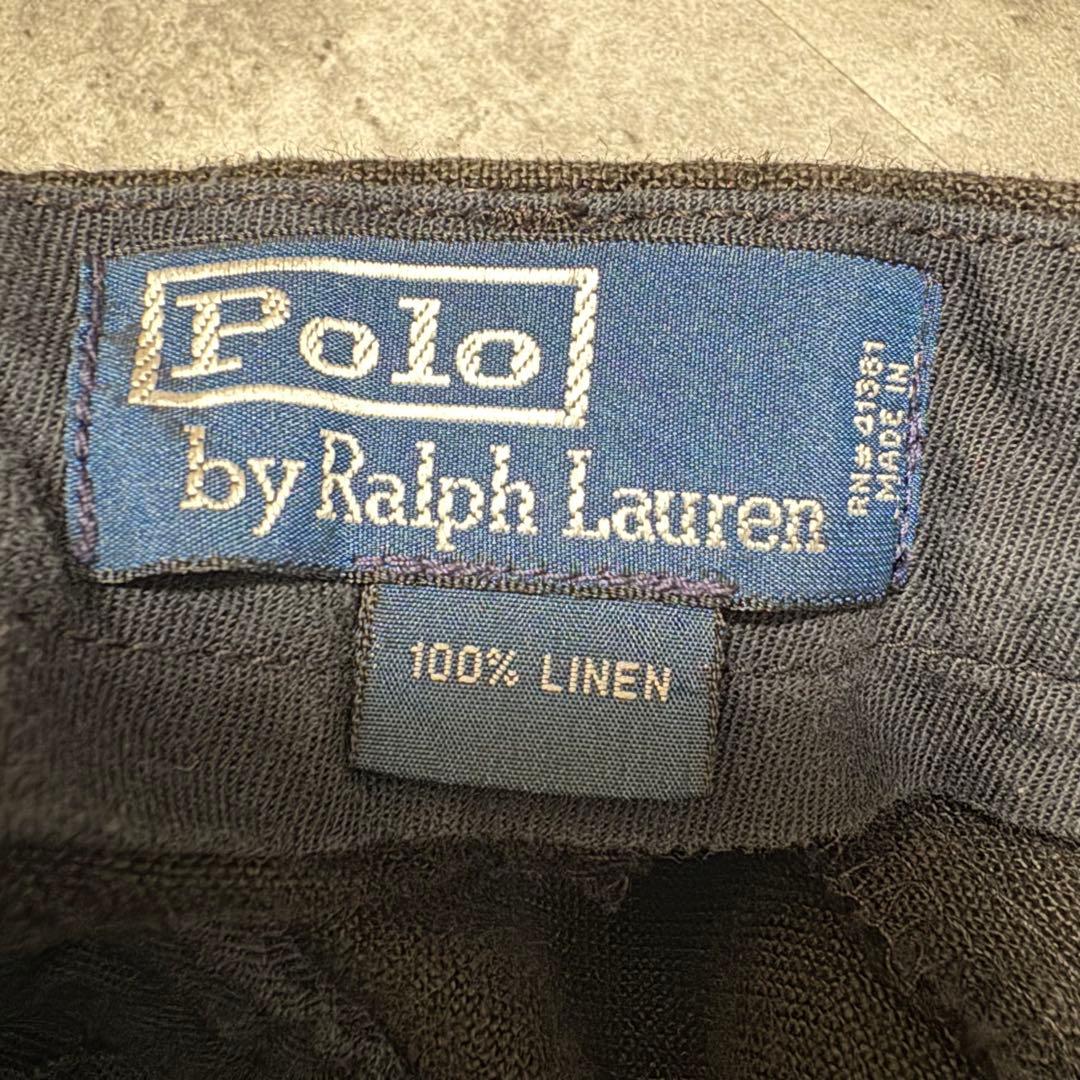 90s ポロバイラルフローレン　リネン　トラウザーズ　スラックス　38×30