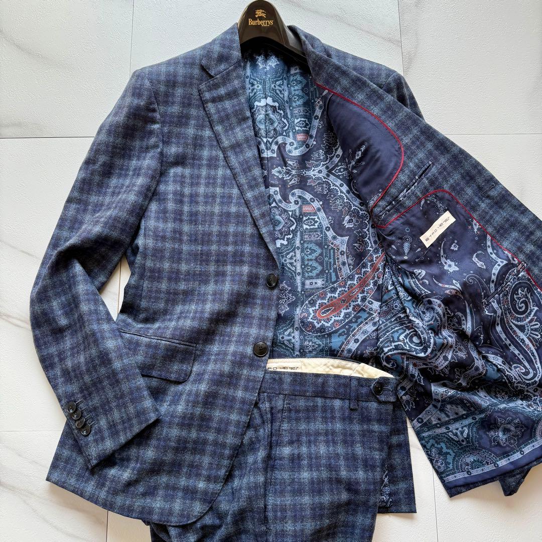 希少 美品 L相当 ETRO スーツ セットアップ ペイズリー シルク