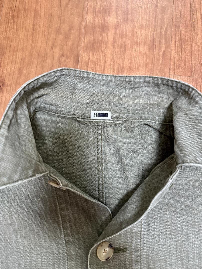 H BEAUTY&YOUTH ヘリンボーンマリン ユーティリティジャケットOvy