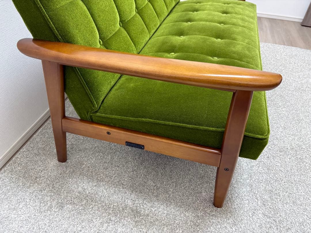 カリモク60 Kチェア　2シーター　モケットグリーン