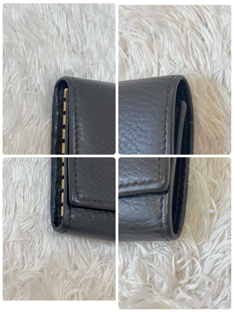 グッチ ６連キーケース マーモント ダブルG GG レザー 黒