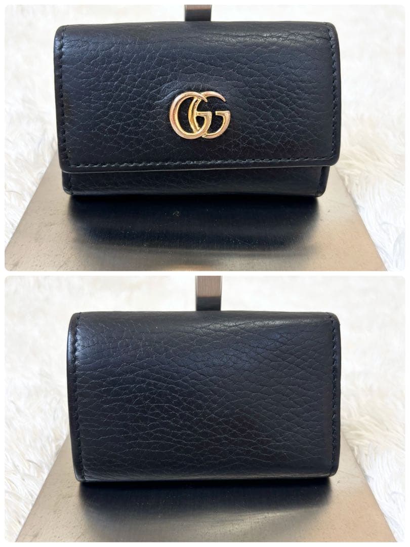 グッチ ６連キーケース マーモント ダブルG GG レザー 黒
