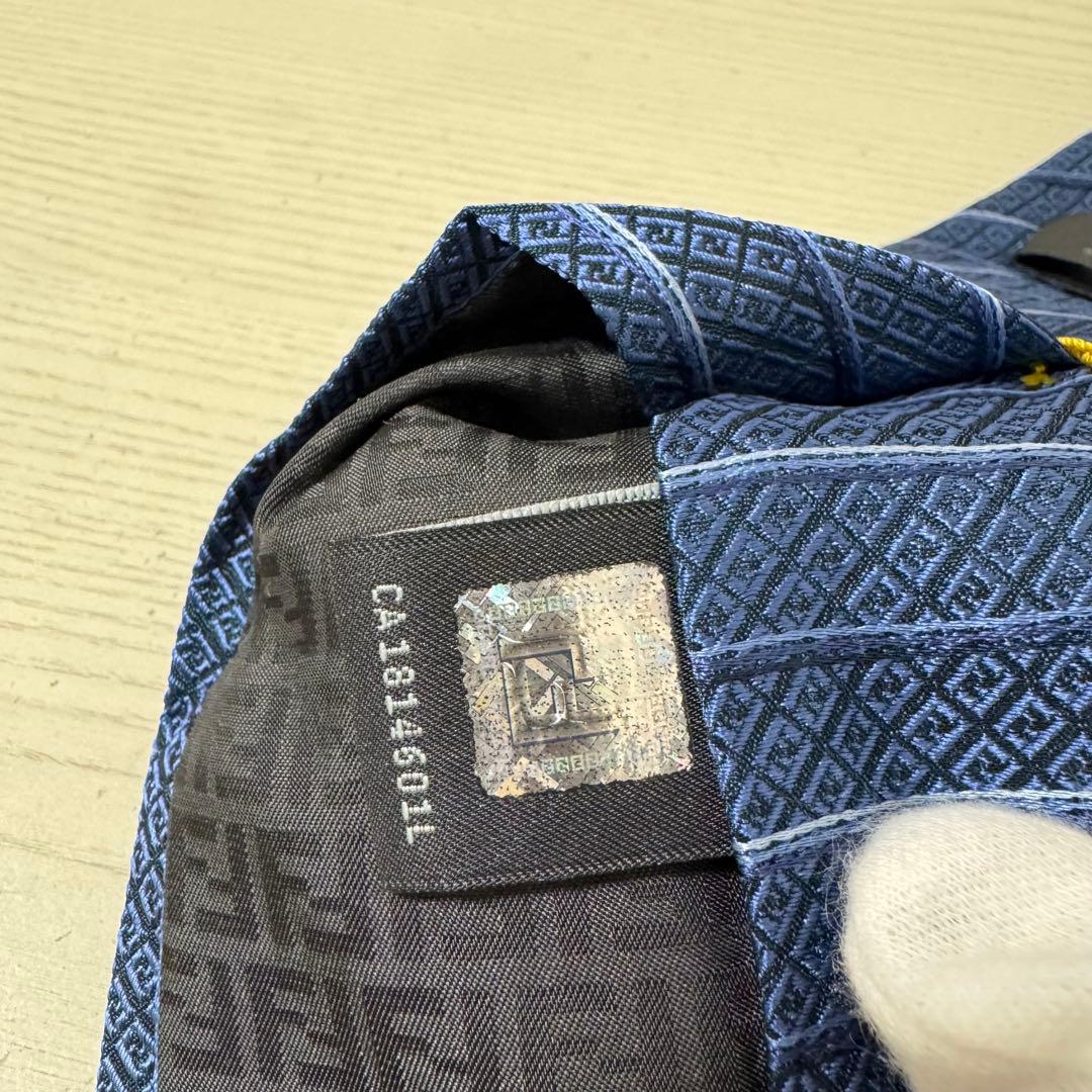 【新品タグ付き】FENDI フェンディ ネクタイ　ブルー　青　ズッカ