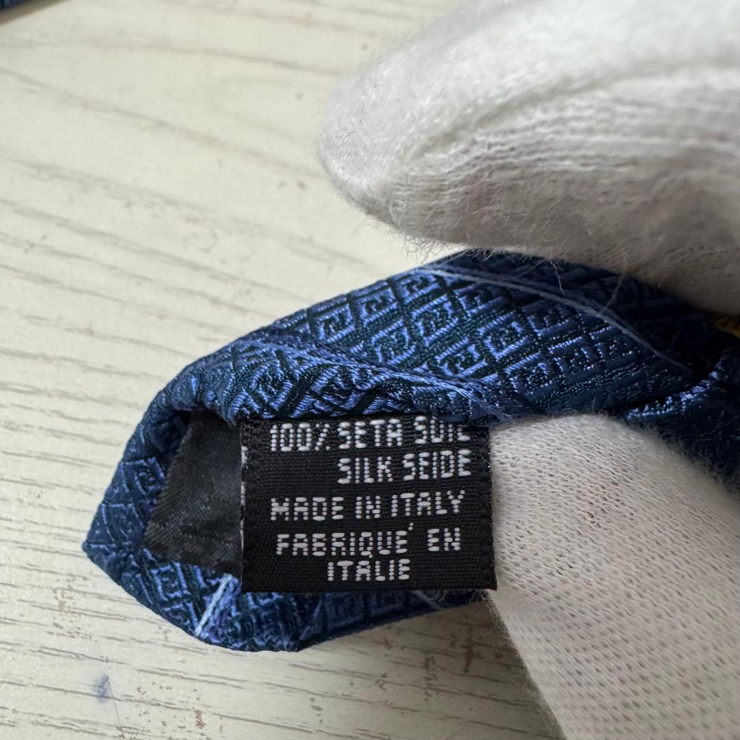 【新品タグ付き】FENDI フェンディ ネクタイ　ブルー　青　ズッカ