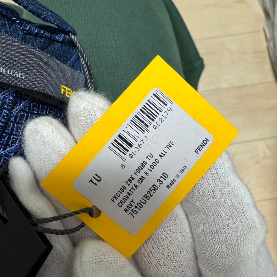 【新品タグ付き】FENDI フェンディ ネクタイ　ブルー　青　ズッカ
