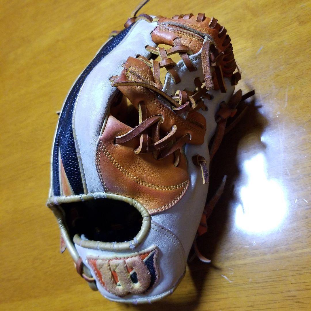 Wilson 軟式用グローブ ホワイト/オレンジ