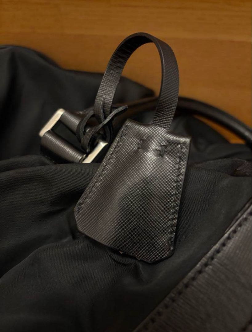 【美品】PRADA プラダ ボストンバッグ ナイロン×サフィアーノ