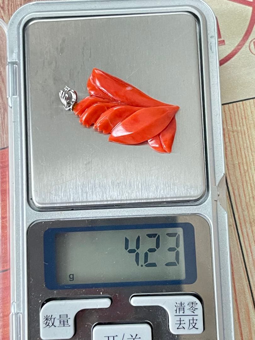 珊瑚サンゴネックレス31.6mm、重约4.2g