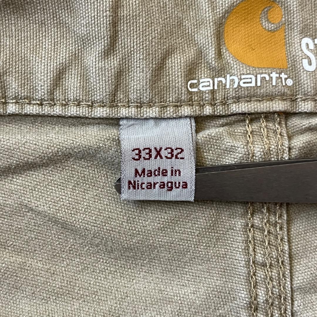 カーハート W33 ダックパンツ ペインターパンツ 古着 ベージュ 18837