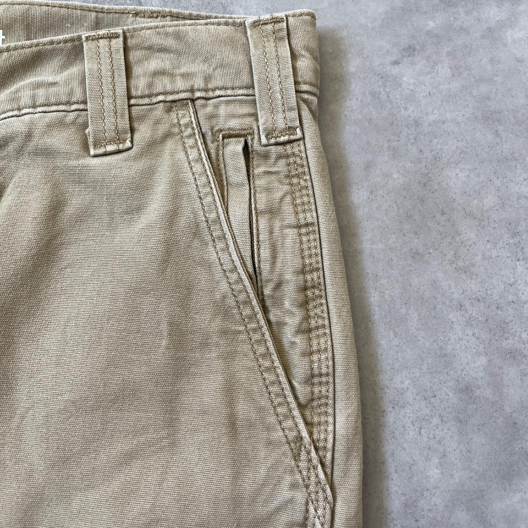カーハート W33 ダックパンツ ペインターパンツ 古着 ベージュ 18837