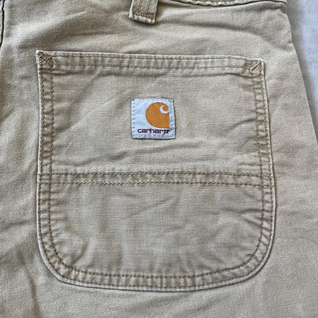 カーハート W33 ダックパンツ ペインターパンツ 古着 ベージュ 18837