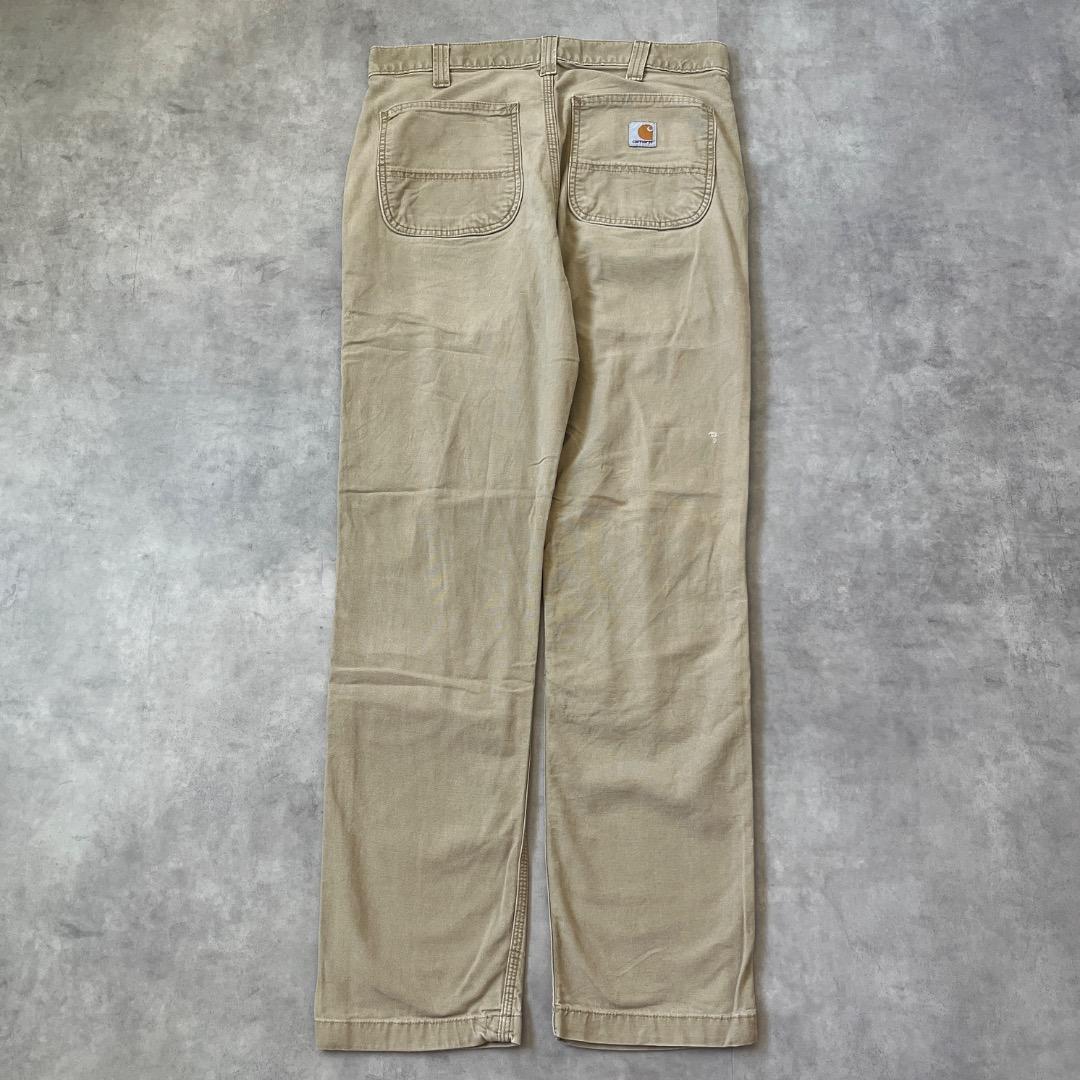 カーハート W33 ダックパンツ ペインターパンツ 古着 ベージュ 18837