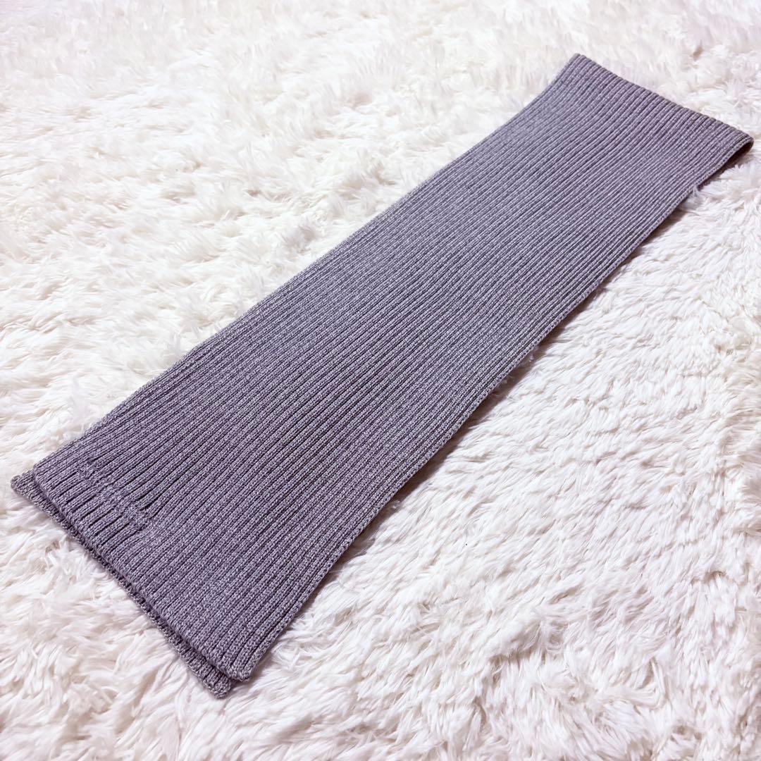 希少★PRADA プラダ スポーツラインロゴ ウールマフラー グレー