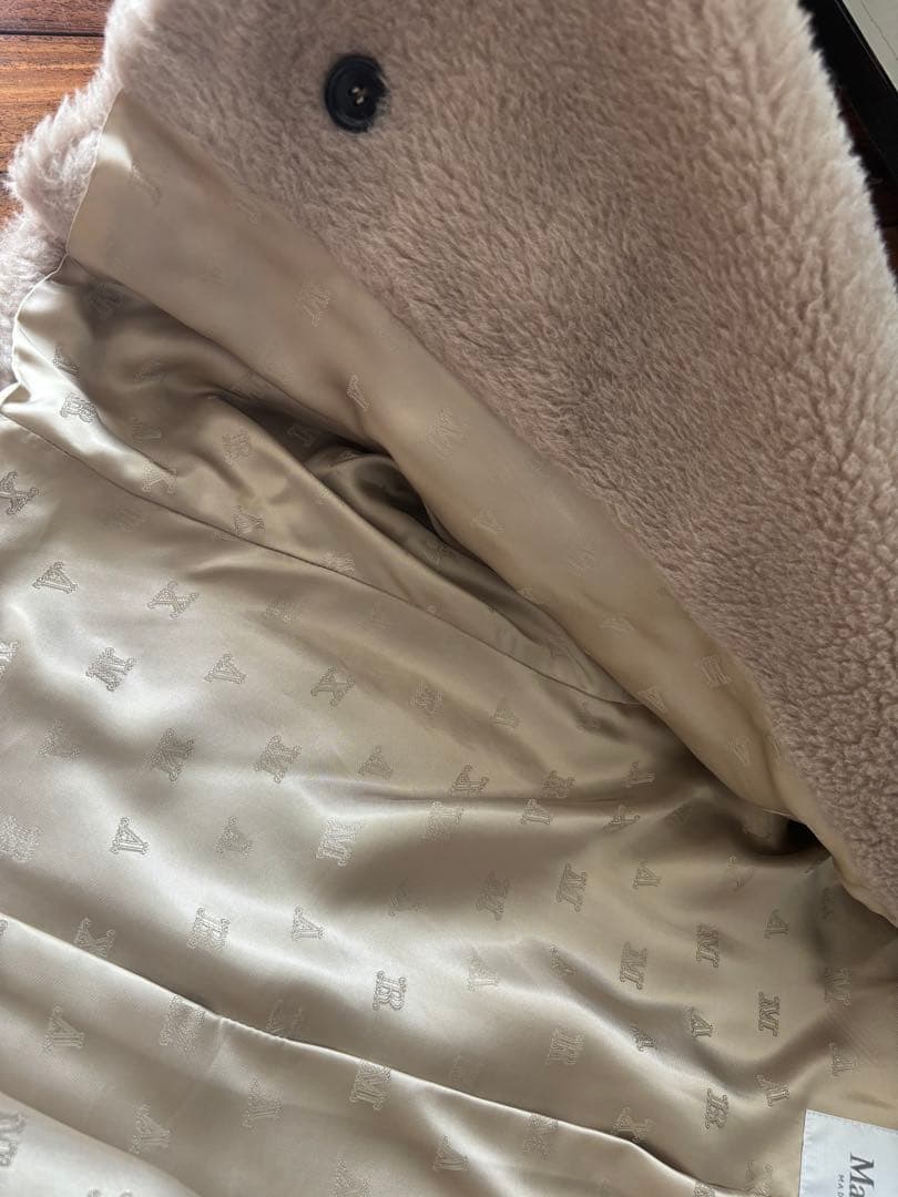 【美品】Max Mara テディベアバイカージャケット サンド36