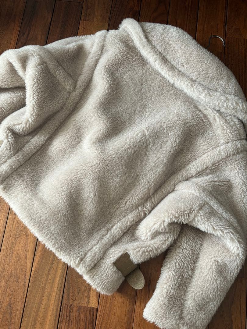 【美品】Max Mara テディベアバイカージャケット サンド36
