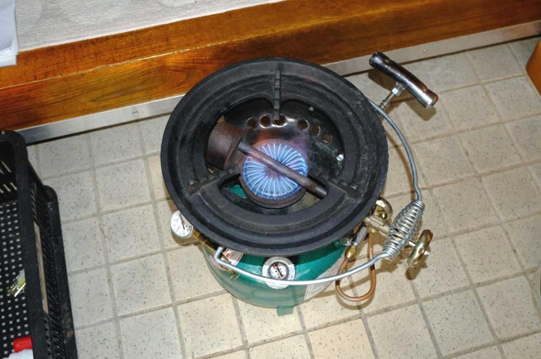 オムニ　灯油バーナー　アウトドアコンロ　ホヤ+温水器ホヤ付き