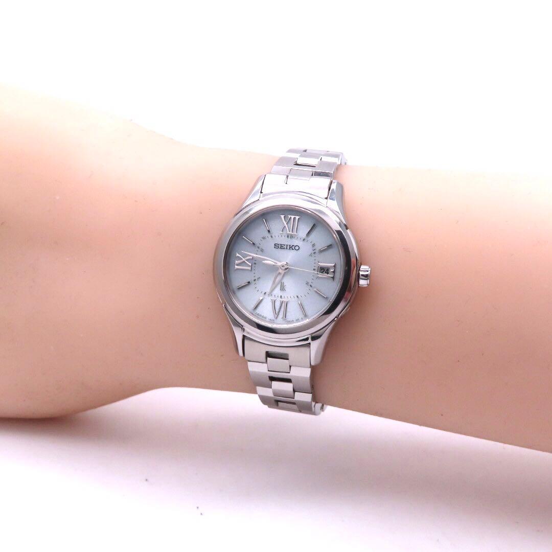 美品 SSVW037 ルキア 電波ソーラー セイコー 時計 シルバー 1B22