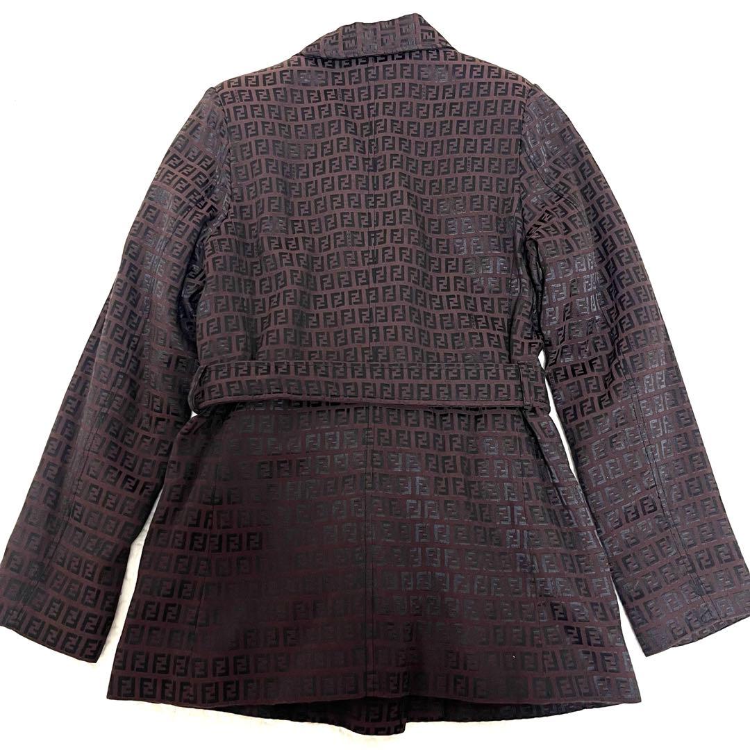 FENDI ズッカ柄　ブラウン　トレンチコート ベルト付き　大きいサイズ
