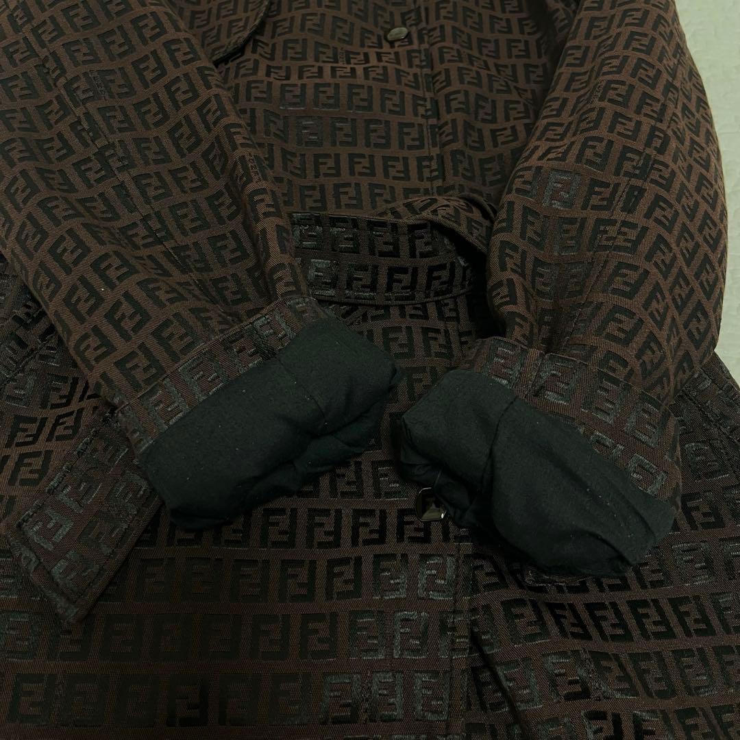 FENDI ズッカ柄　ブラウン　トレンチコート ベルト付き　大きいサイズ
