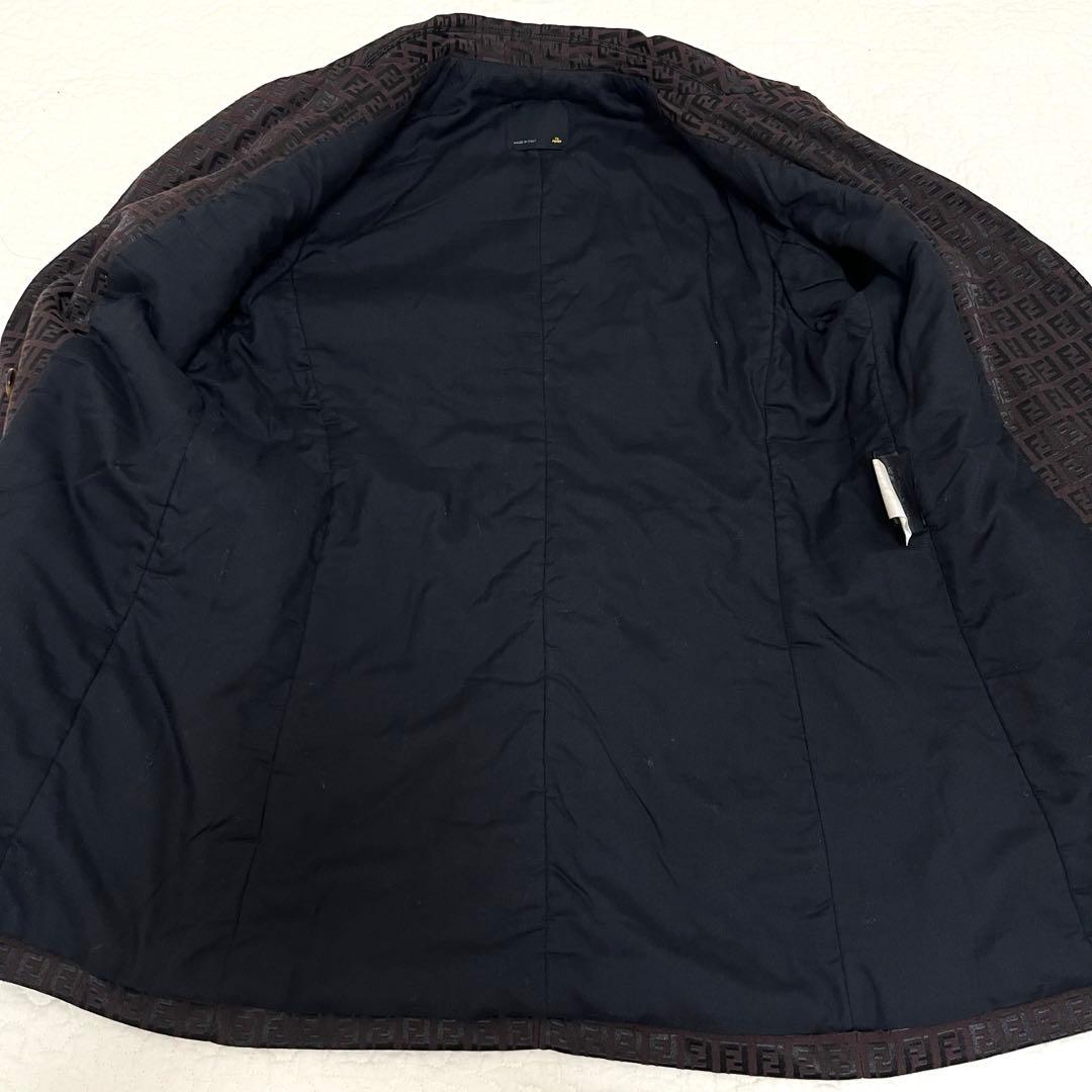 FENDI ズッカ柄　ブラウン　トレンチコート ベルト付き　大きいサイズ