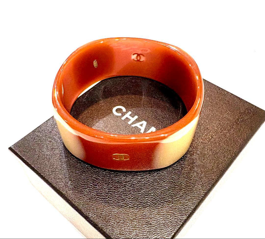 シャネル☆バングル　ココマーク　ロゴ　ブレスレット　プラスチック　ヴィンテージ