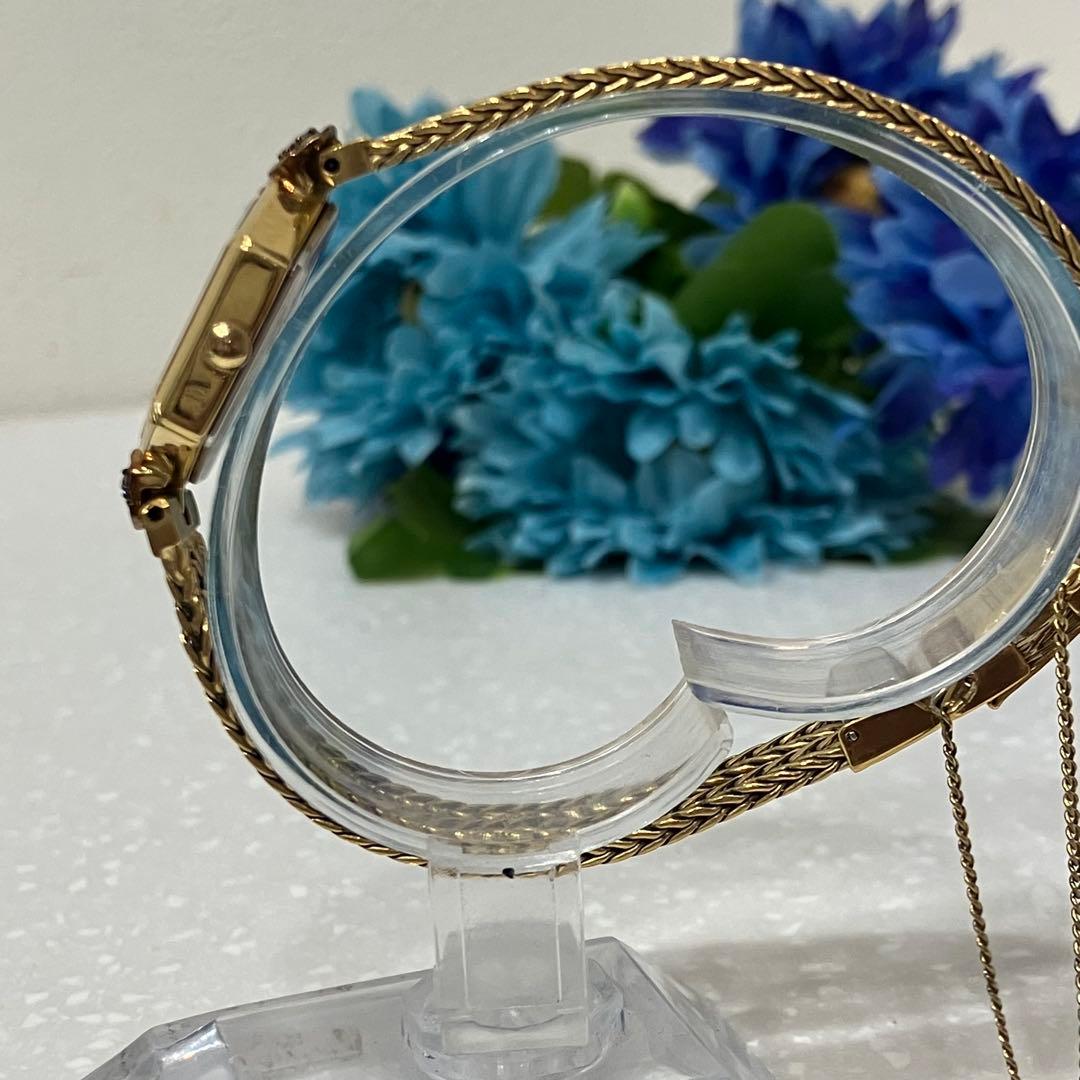 SEIKO セイコー　4Pダイヤ　ゴールド 八角形 腕時計　電池新品