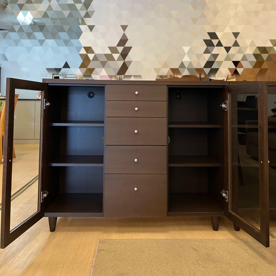 展示品★サイドボード リビングボード 書棚 フリーボード キャビネット 飾棚