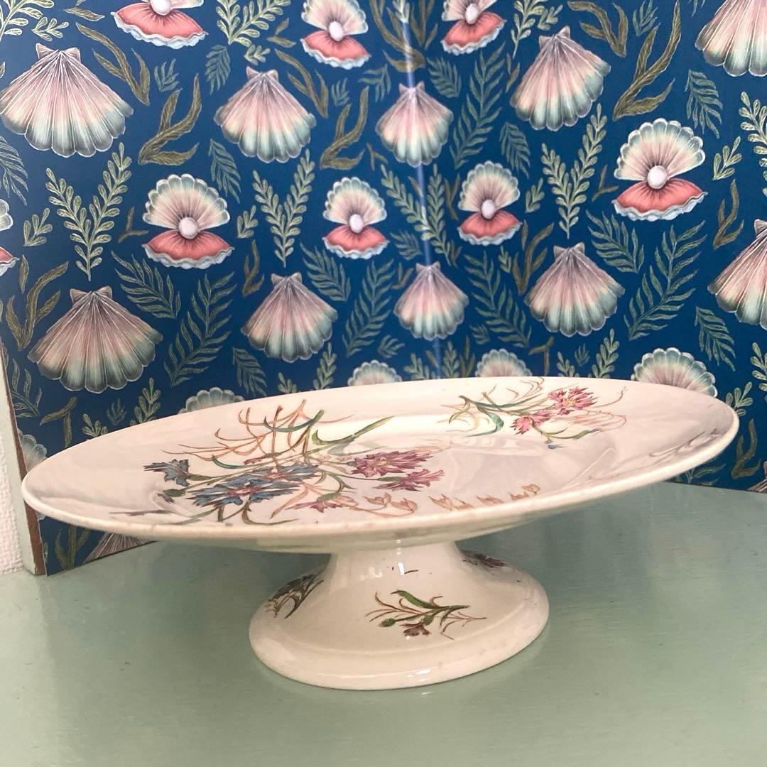 リュネヴィル　lunéville BLEUET矢車菊コンポティエ　ケーキスタンド