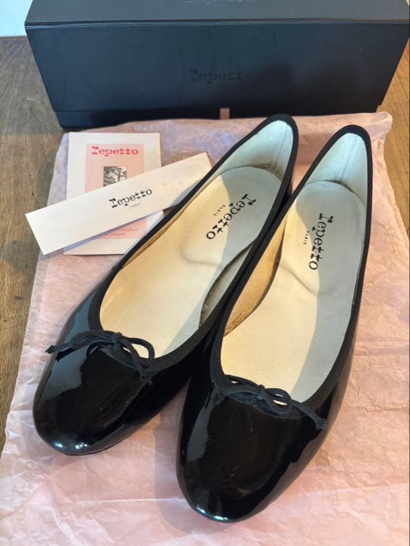 Repetto レペット エナメル バレエシューズ 黒 39
