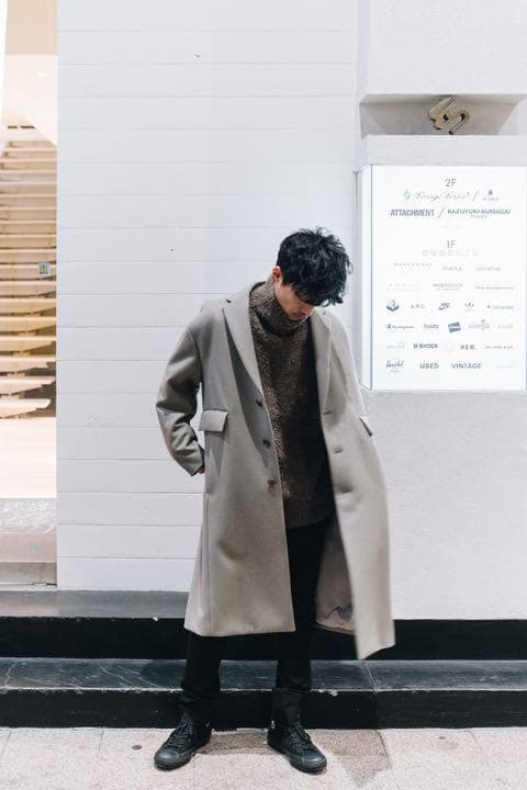 KAZUYUKI KUMAGAI カシミア混メルトンチェスターコートグレージュ2
