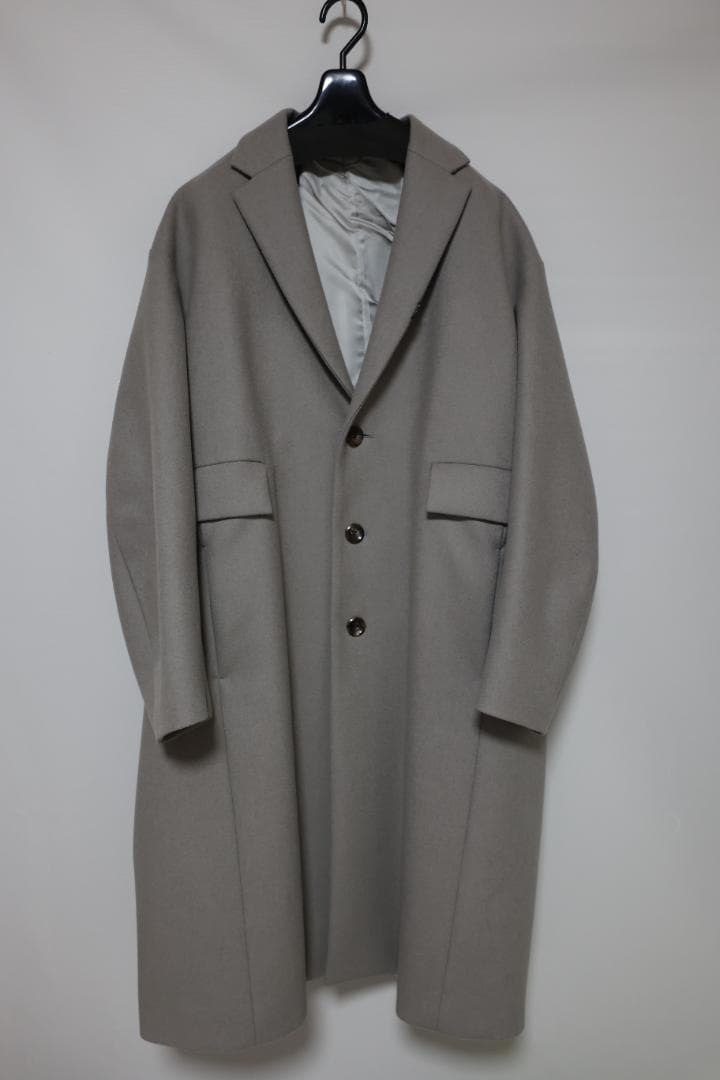 KAZUYUKI KUMAGAI カシミア混メルトンチェスターコートグレージュ2