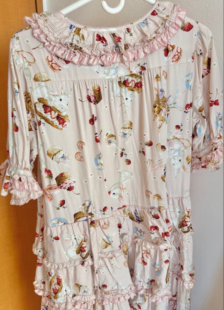 PINK HOUSE スイーツスプリングバニープリントパッチワークワンピース