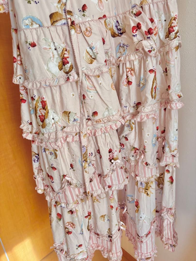 PINK HOUSE スイーツスプリングバニープリントパッチワークワンピース