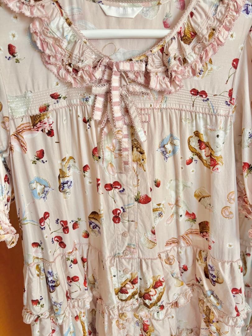 PINK HOUSE スイーツスプリングバニープリントパッチワークワンピース