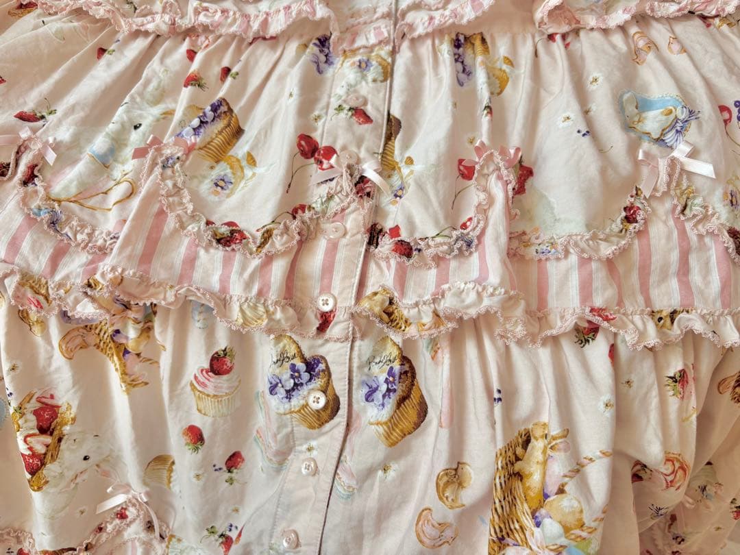 PINK HOUSE スイーツスプリングバニープリントパッチワークワンピース