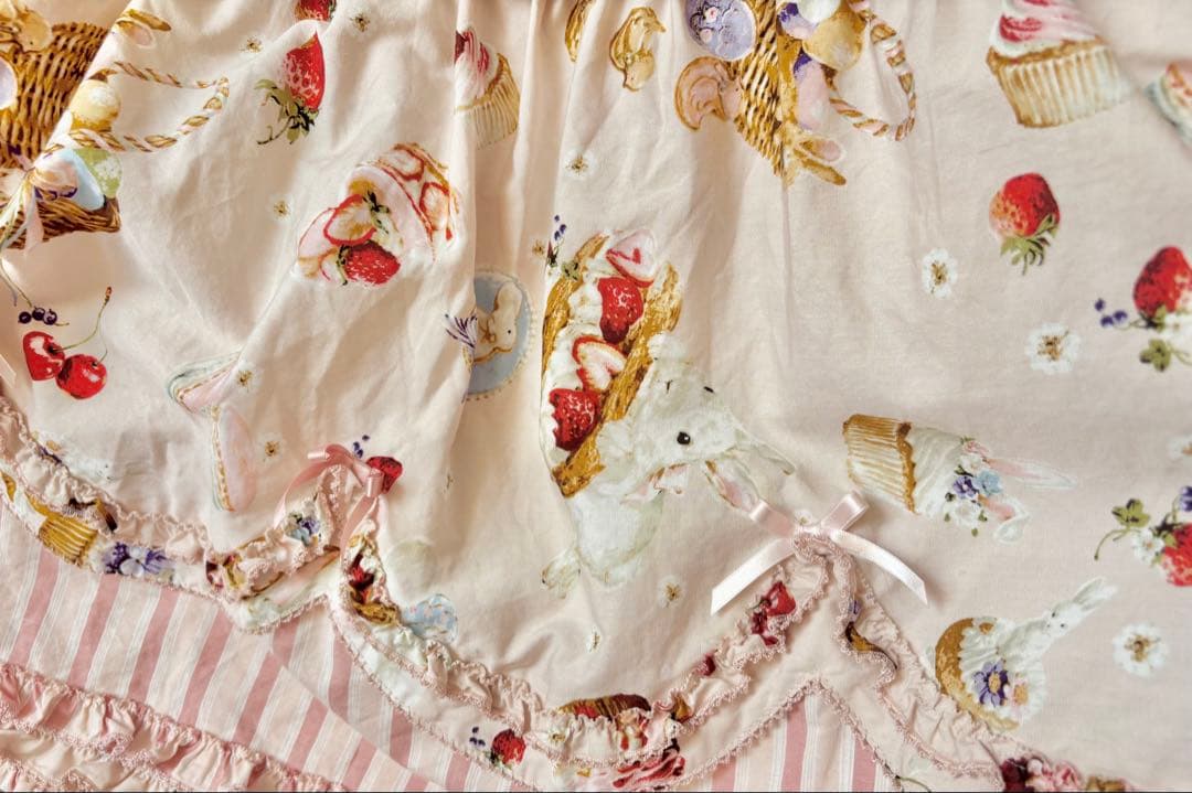 PINK HOUSE スイーツスプリングバニープリントパッチワークワンピース