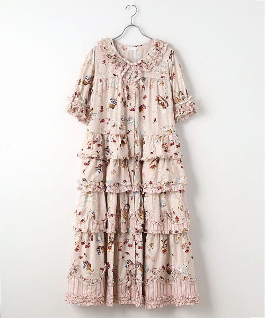 PINK HOUSE スイーツスプリングバニープリントパッチワークワンピース