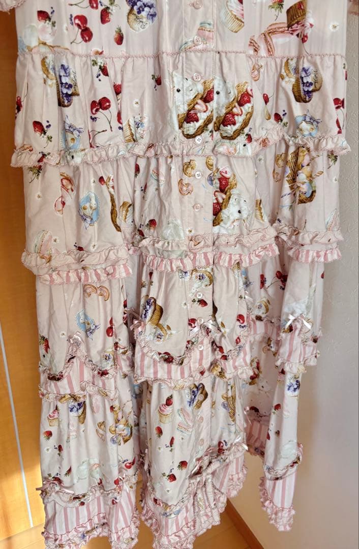 PINK HOUSE スイーツスプリングバニープリントパッチワークワンピース