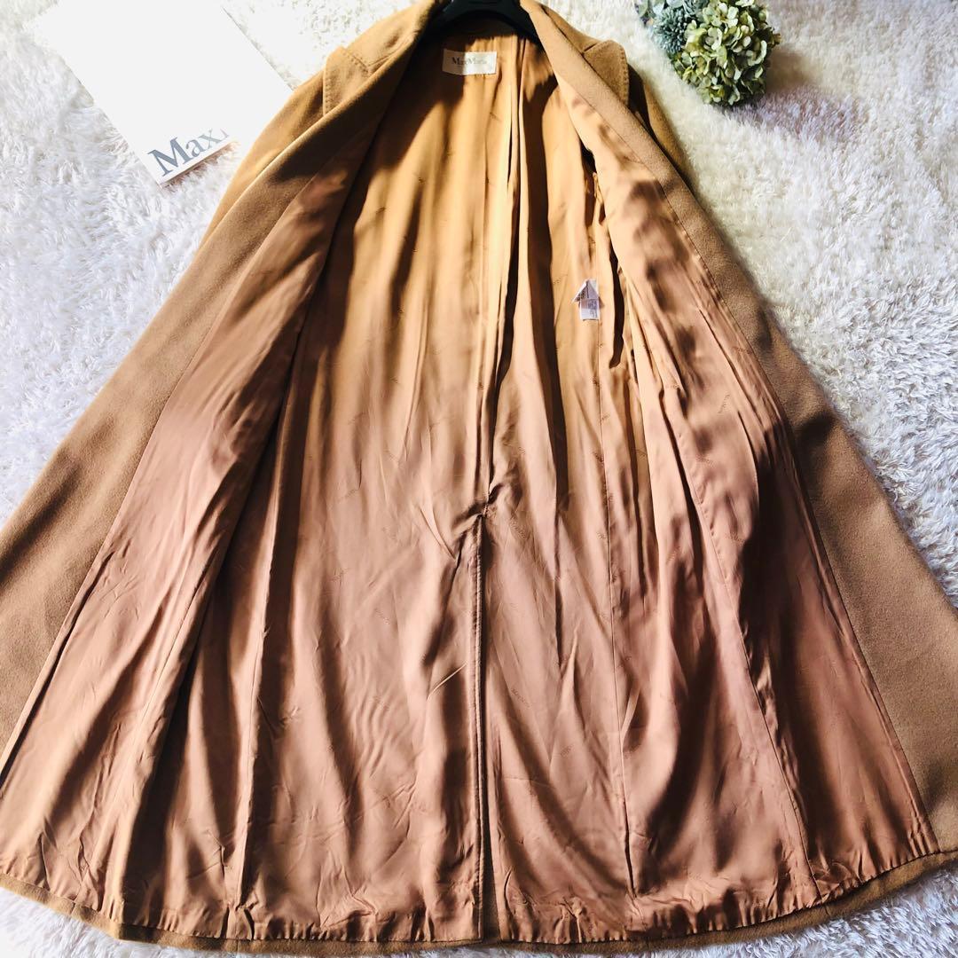 希少46大きめ✨美品 マックスマーラ マニュエラコート キャメル100% 白タグ