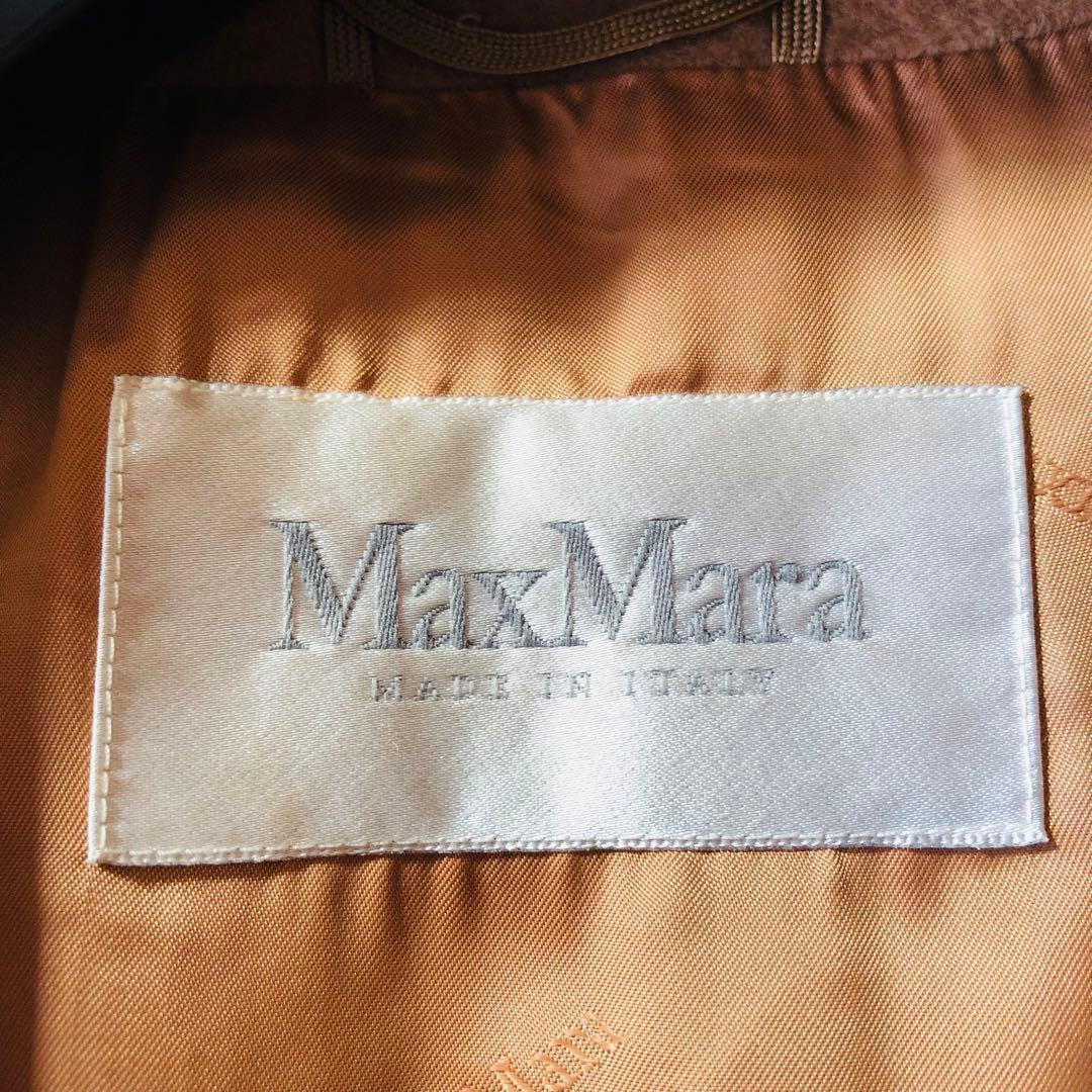 希少46大きめ✨美品 マックスマーラ マニュエラコート キャメル100% 白タグ