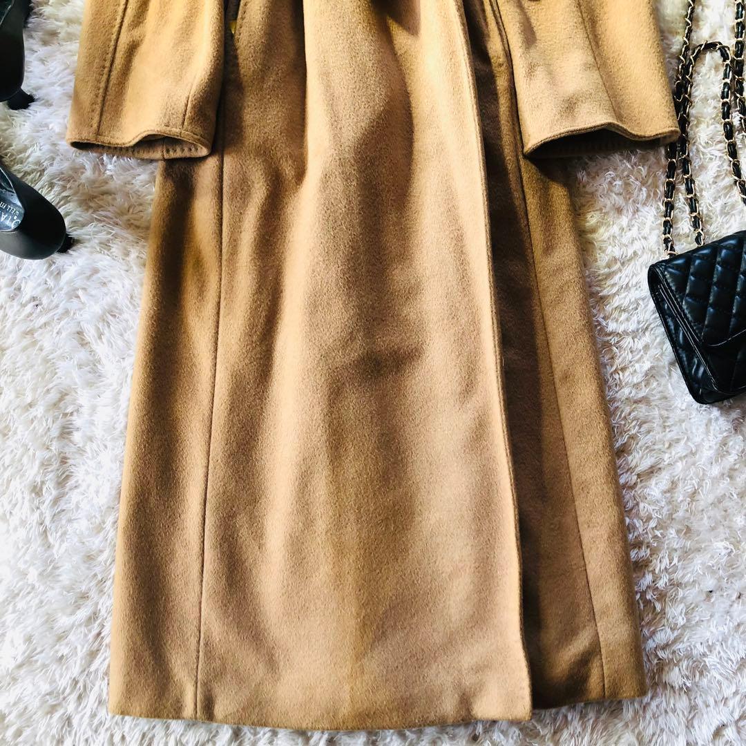 希少46大きめ✨美品 マックスマーラ マニュエラコート キャメル100% 白タグ