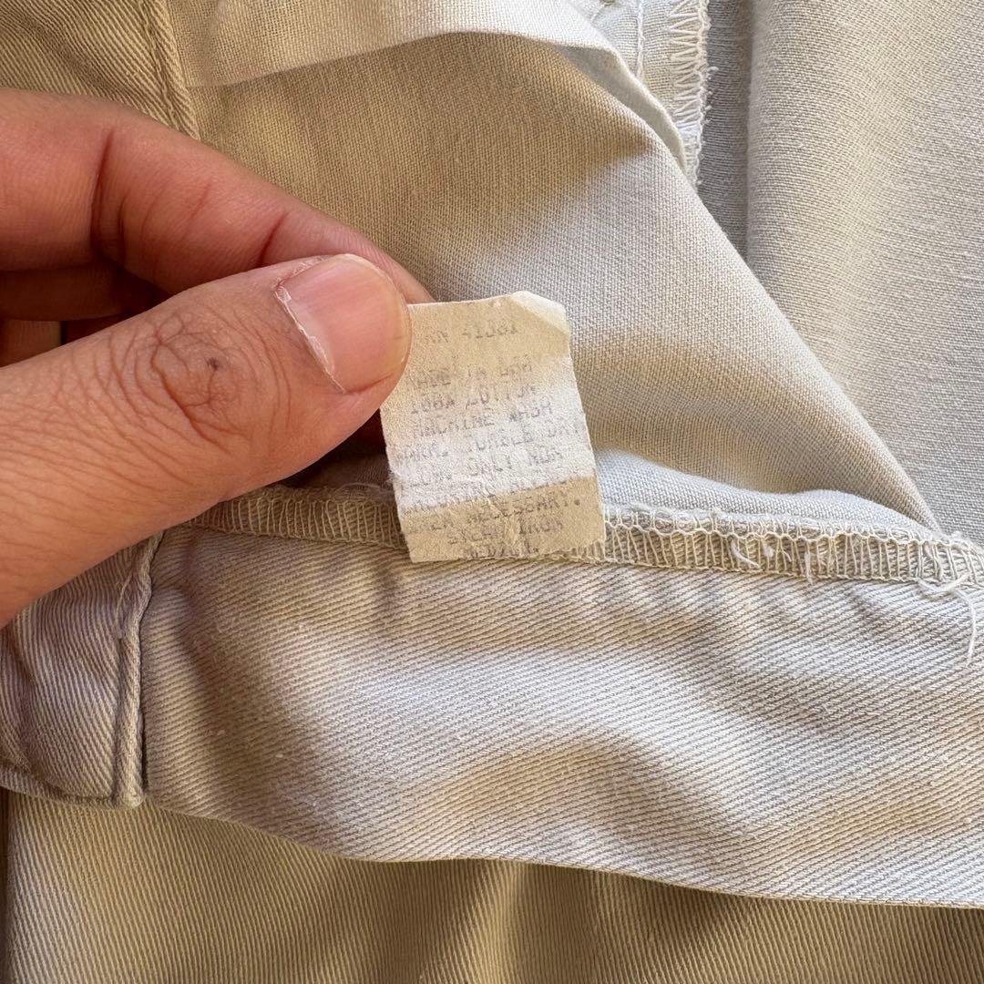 -90s ポロバイラルフローレン ポロチノ USA製 実寸33×32 アイボリー