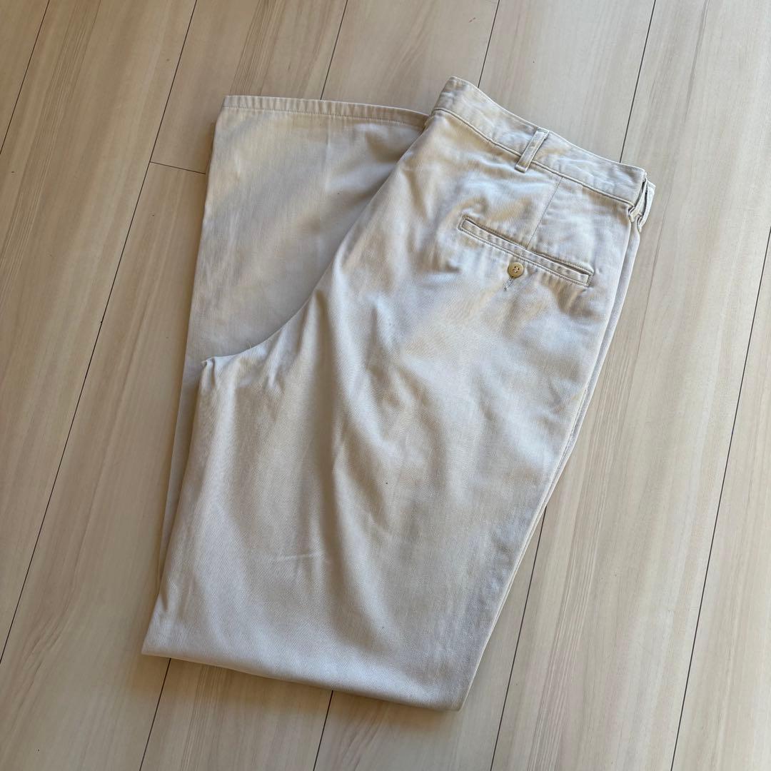 -90s ポロバイラルフローレン ポロチノ USA製 実寸33×32 アイボリー